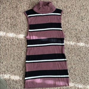LAST CHANCE NWOT Express Striped Sleeveless Turtleneck